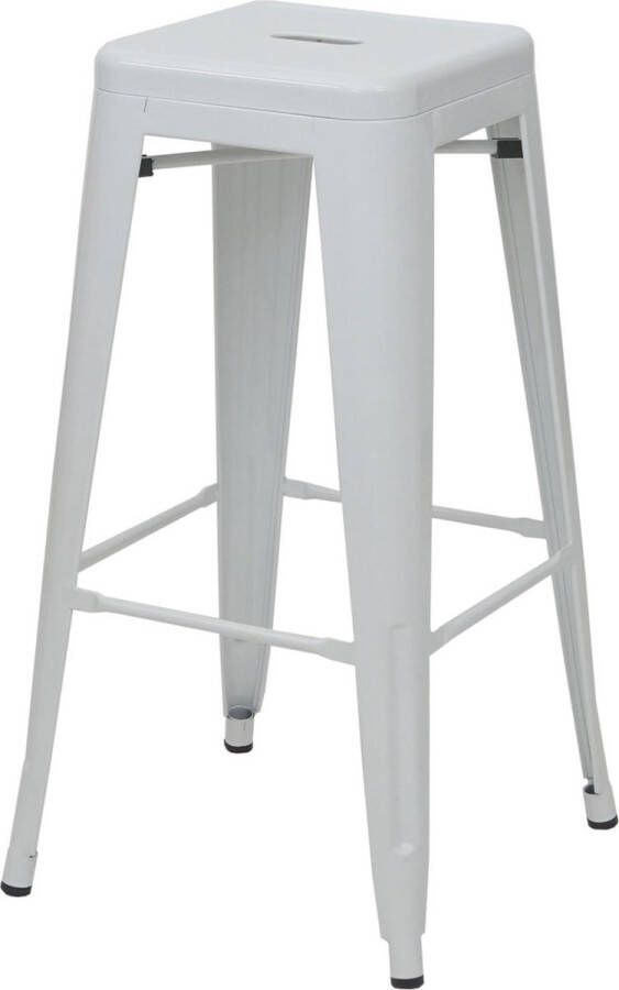 MCW Set van 4 barkrukken -A73 barkruk tegenkruk metalen industrieel ontwerp stapelbaar ~ wit