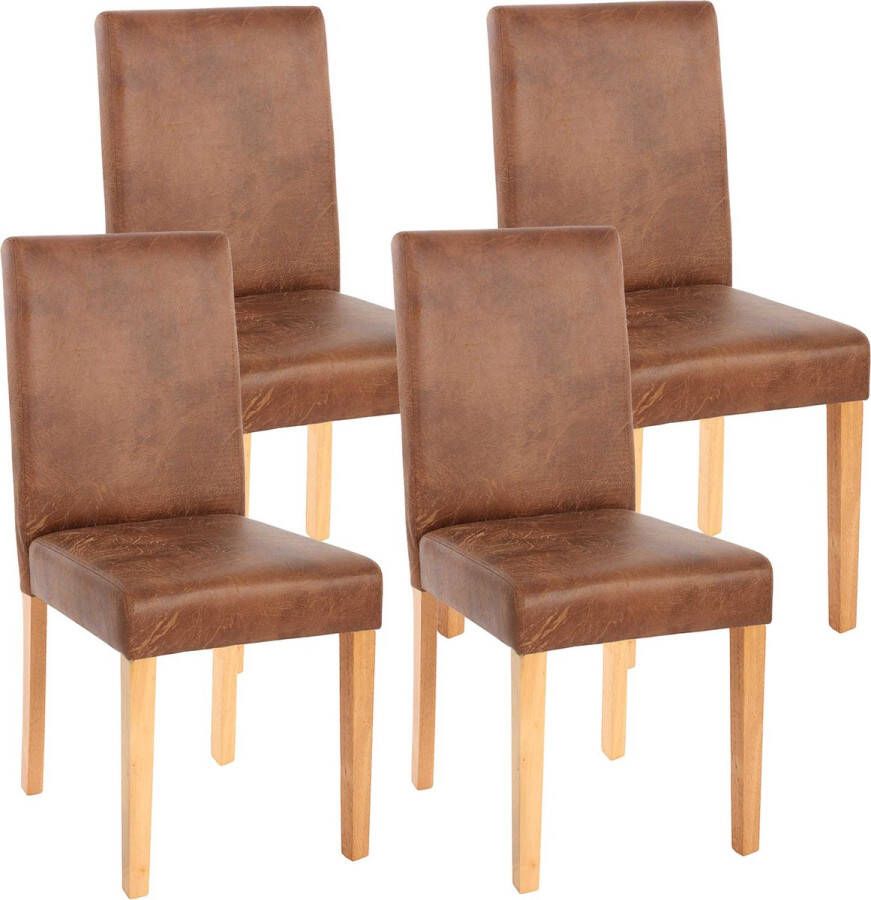 MCW Set van 4 eetkamerstoelen Keukenstoel Littau ~ textiel imitatiesuède lichtgekleurde poten