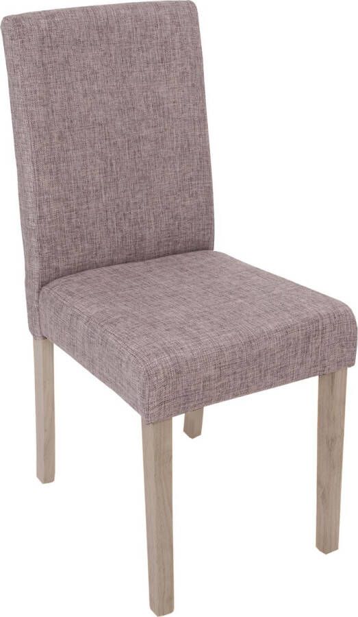 MCW Set van 4 eetkamerstoelen Littau stoel keukenstoel ~ textiel grijs poten structuur eik