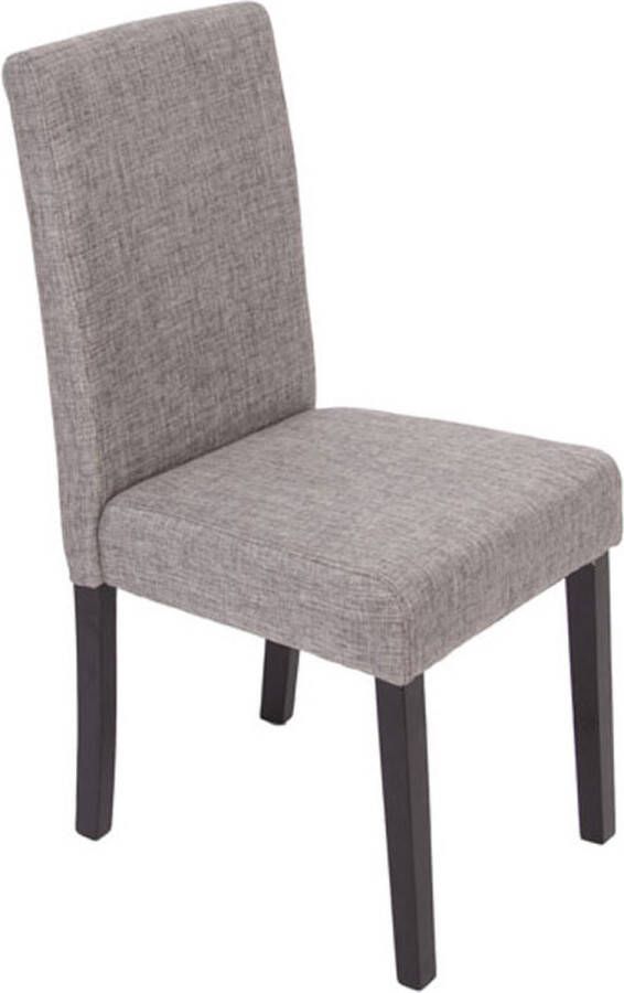 MCW Set van 6 eetkamerstoelen Keukenstoel Littau ~ textiel grijs donkere poten