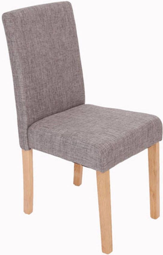 MCW Set van 6 eetkamerstoelen Keukenstoel Littau ~ textiel grijs lichte poten
