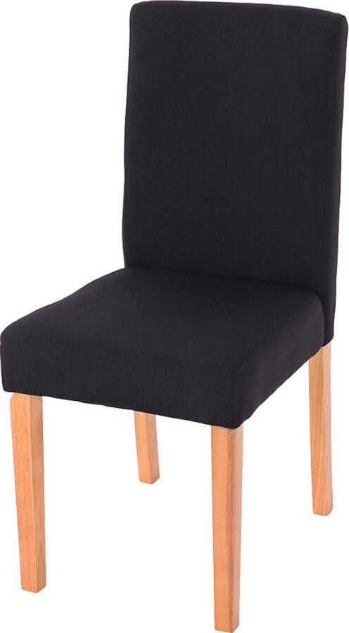 MCW Set van 6 eetkamerstoelen Keukenstoel Littau ~ textiel zwart lichtgekleurde poten