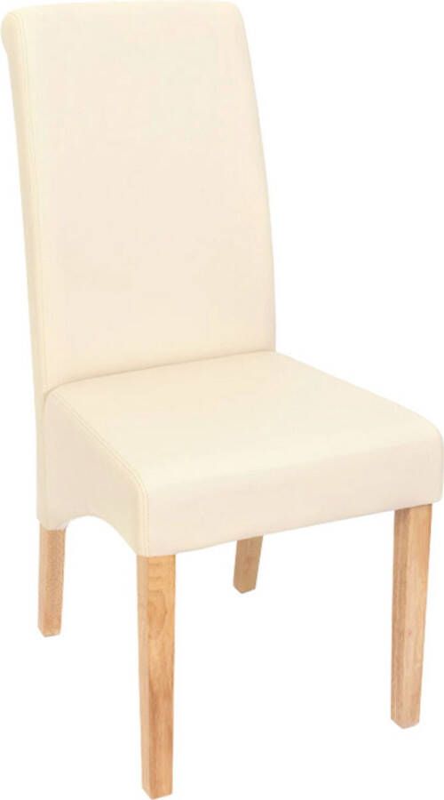 MCW Set van 6 Eetkamerstoel Keukenstoel Stoel M37 ~ Kunstleer Mat Crème Lichte Voeten