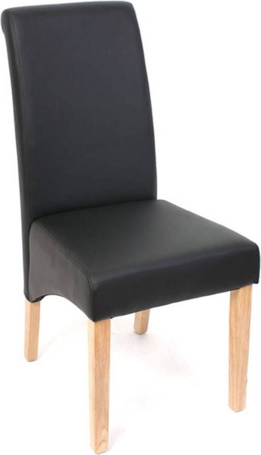 MCW Set van 6 eetkamerstoelen Keukenstoel Stoel M37 ~ kunstleer mat zwart lichtgekleurde poten