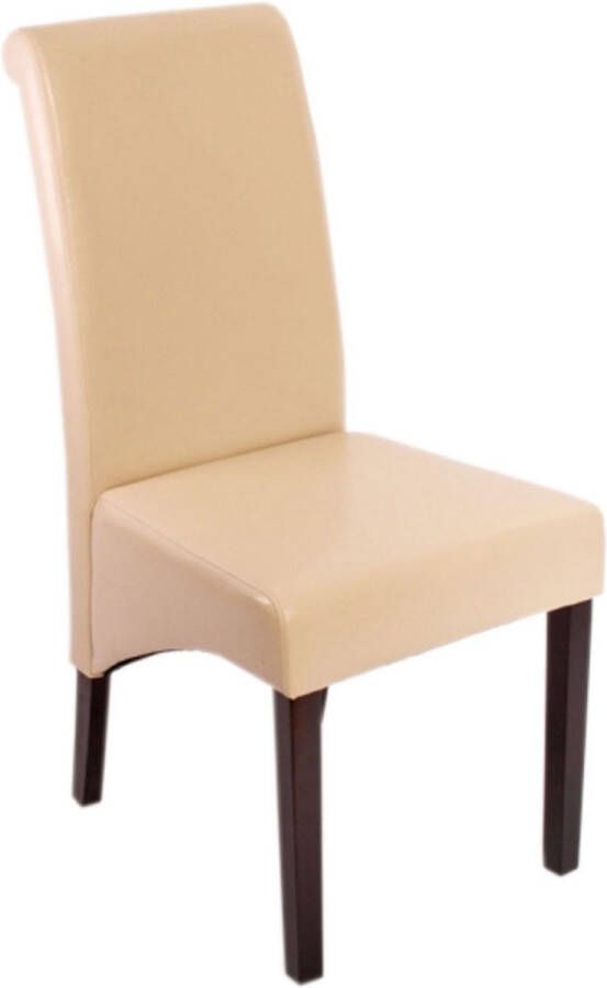 MCW Set van 6 eetkamerstoelen Keukenstoel Stoel M37 ~ Leer crème donkere poten