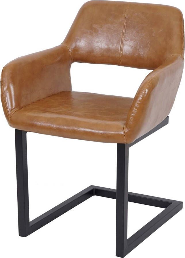 MCW Set van 6 eetkamerstoelen -A50 II sledestoel keukenstoel retro jaren 50 design ~ kunstleer imitatiesuède