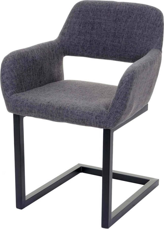 MCW Set van 6 eetkamerstoelen -A50 II sledestoel keukenstoel retro jaren 50 design ~ stof grijs