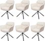 MCW Set van 6 eetkamerstoelen -K33 keukenstoel Stoel draaibare autostand stof textiel ~ kunstleer crème - Thumbnail 2