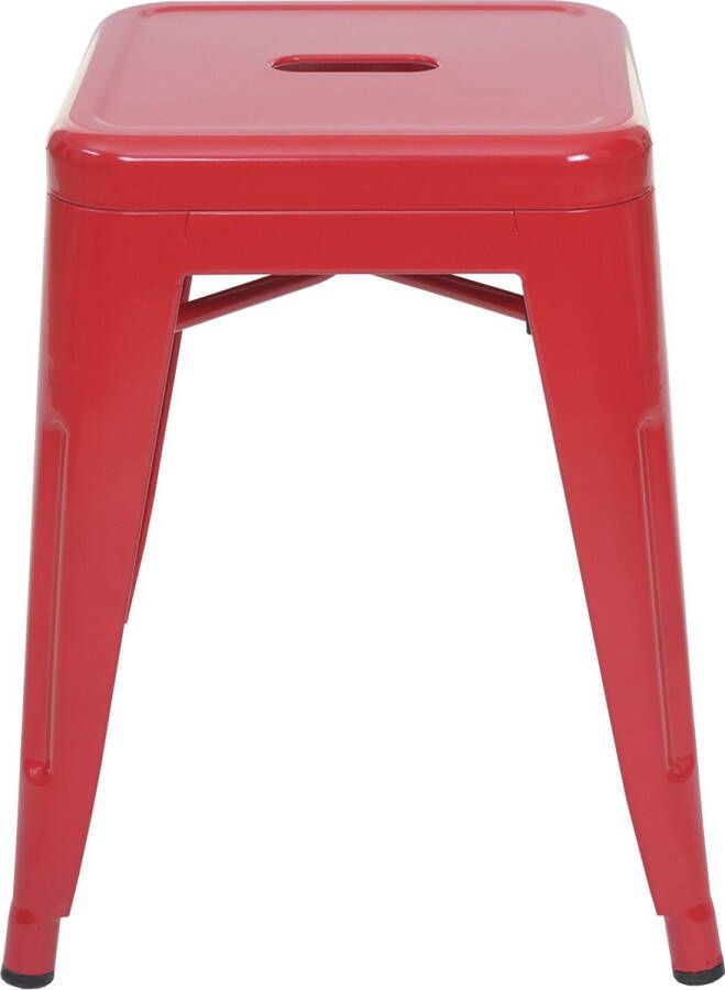 MCW Set van 6 krukken -A73 metalen kruk zitkruk metalen industrieel ontwerp stapelbaar ~ rood