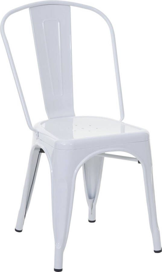MCW Stoel -A73 bistrostoel stapelbare stoel metalen industrieel ontwerp stapelbaar ~ wit - Foto 1