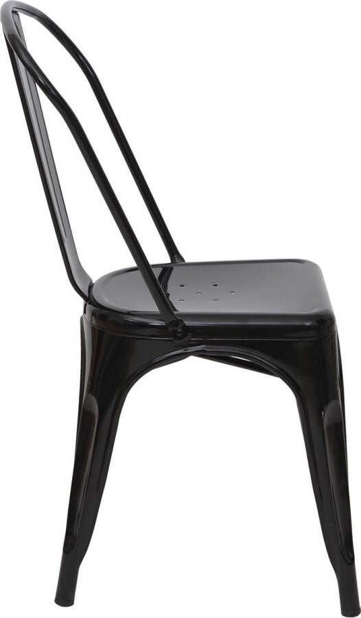 MCW Stoel -A73 bistrostoel stapelbaar metalen industrieel ontwerp stapelbaar ~ zwart