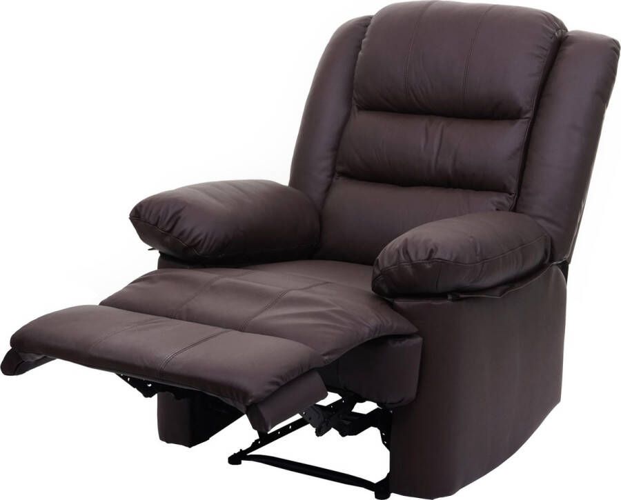 MCW TV fauteuil -G15 relaxfauteuil leder + kunstleder 101x87x100cm ~ bruin