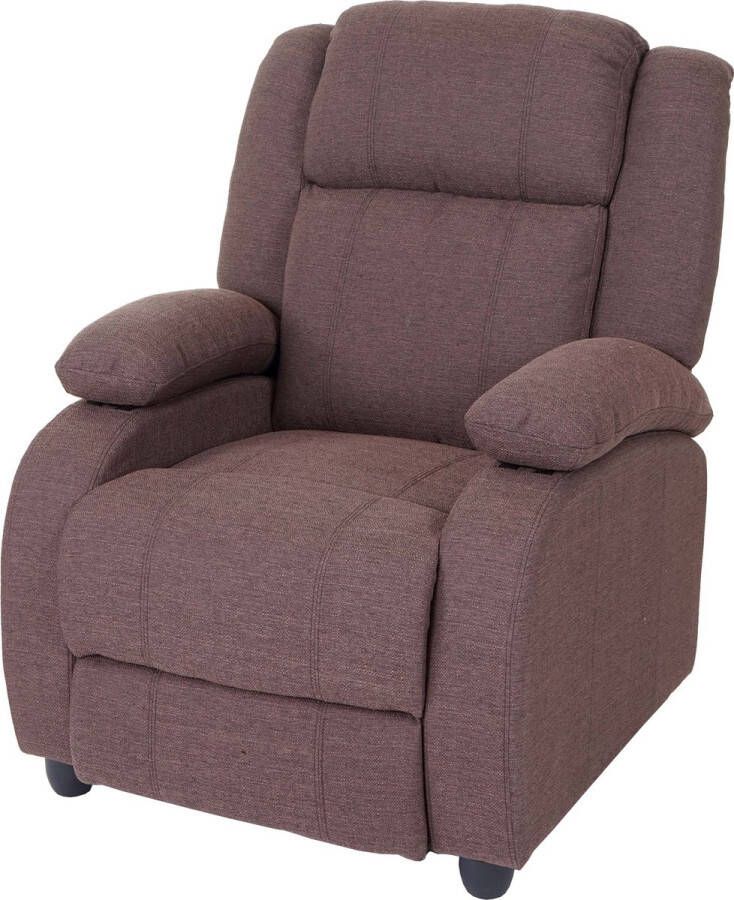 MCW TV fauteuil Lincoln fauteuil met verstelbare rugleuning stof textiel ~ mahonie