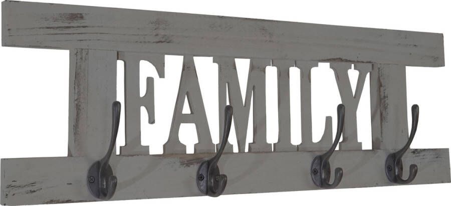 MCW Wandgarderobe -C60 Family Garderobe Garderobenpaneel Shabby-Look Vintage 60x21cm ~ grau shabby