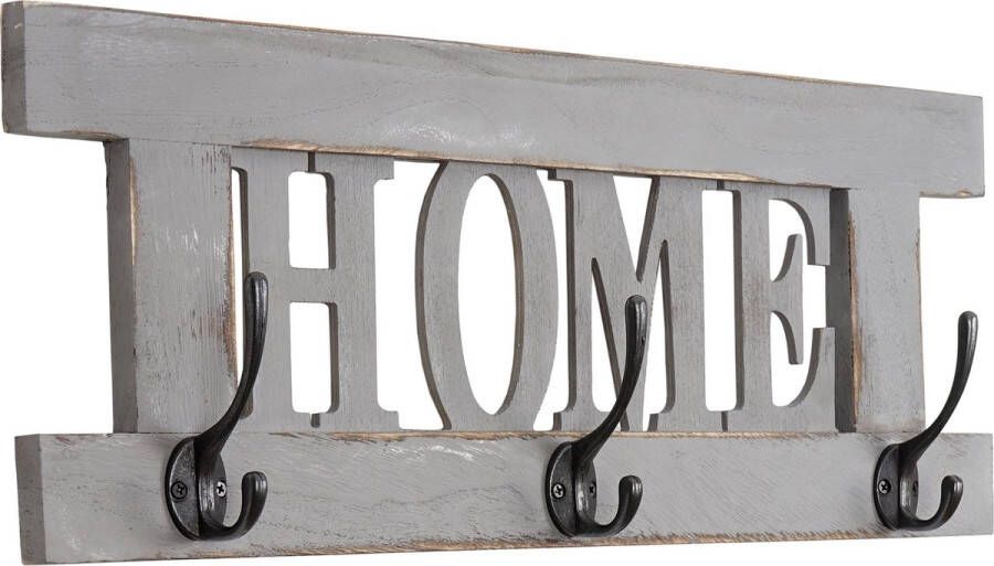 MCW Wandgarderobe -C60 Home Garderobe Garderobenpaneel Shabby-Look Vintage 55x21cm ~ grau shabby