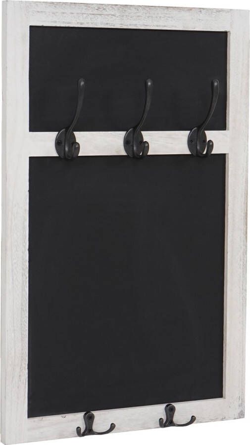 MCW Wandkapstok -C51 wandkapstok krijtbord 5 haken 55x34cm ~ wit shabby