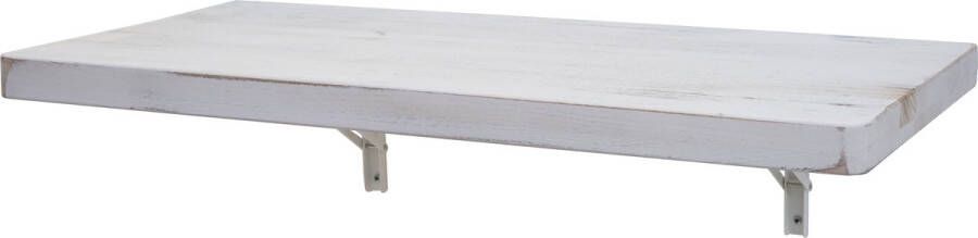 MCW Wandtafel -H48 wandklaptafel wandplank tafel inklapbaar massief hout ~ 100x50cm shabby white