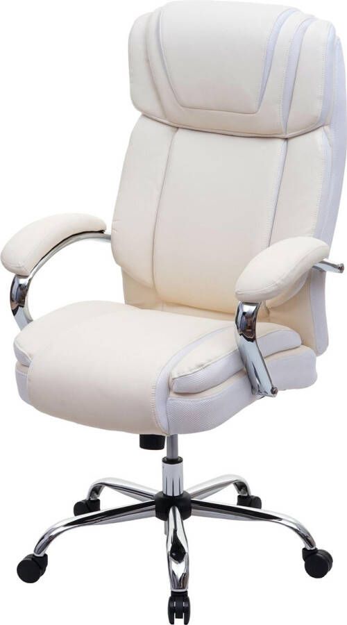 MCW XXL bureaustoel -H94 bureaustoel directiestoel 220kg belastbaar met veerkern kunstleer ~ ceme-beige