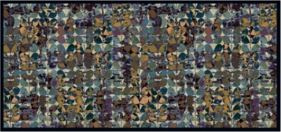 MD-Entree Design mat Universal – Art Flowers – Vloerkleed – Met antislip Machine wasbaar- Vocht absorberend Hoge dichtheid 600gr m2 67 x 150 cm