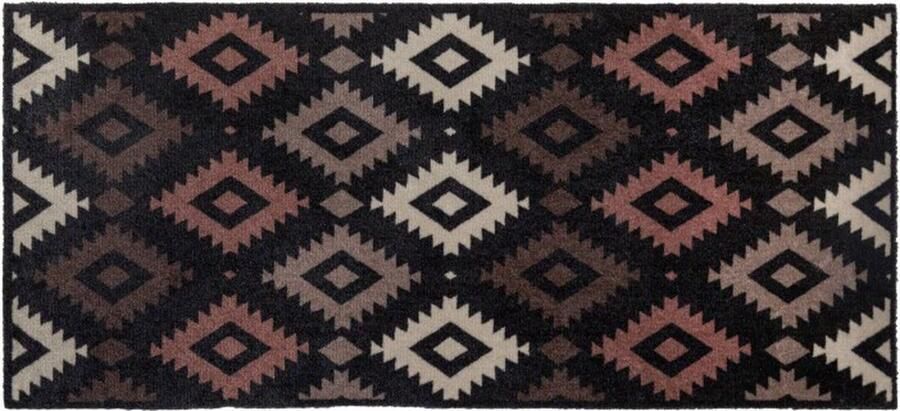 MD-Entree Design mat Universal – Kelim Terra – Vloerkleed – Met antislip Machine wasbaar- Vocht absorberend Hoge dichtheid 600gr m2 67 x 150 cm