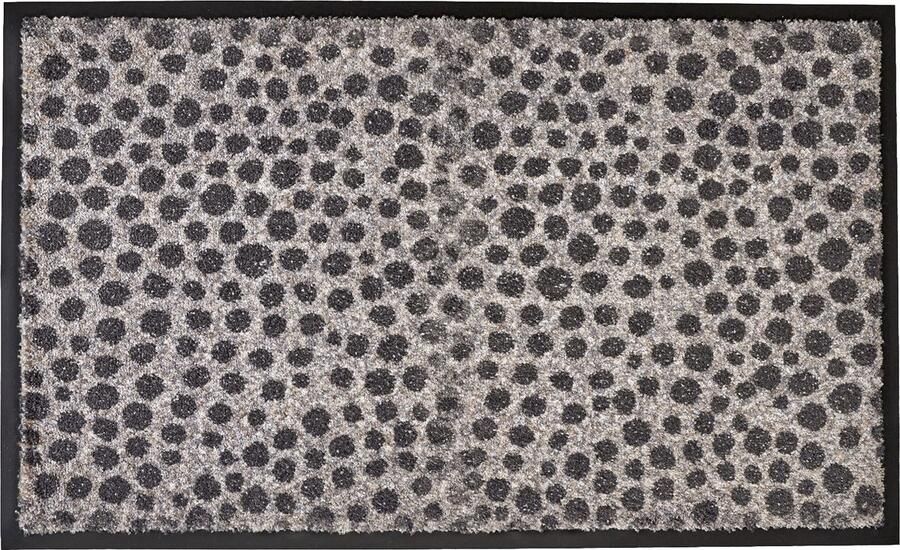 MD-Entree Deurmat Schoonloopmat – Soft&Design- 55 x 90 cm – Dots Natural – Vloerkleed – Met antislip Machine wasbaar Vocht absorberend Hoge dichtheid 600gr m2