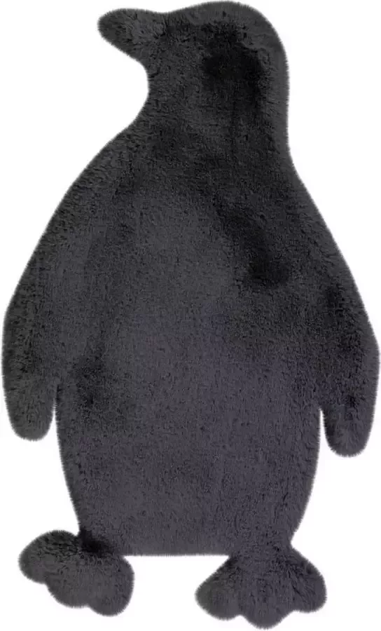 Me Gusta Lovely Kids 525-Penguin Antraciet Vloerkleed Kinderkamer Babykamer Tapijt Hoogpolig Zacht