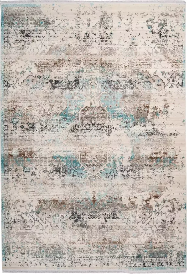 Me Gusta Vloerkleed anouk 325 taupe turquoise 120 x 170 cm