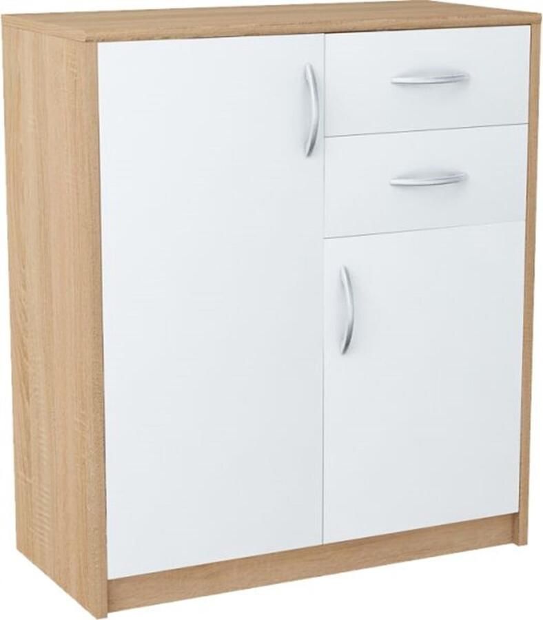 Meble Bestseller Kast 2D2S WIT-SONOMA laden boekenkast