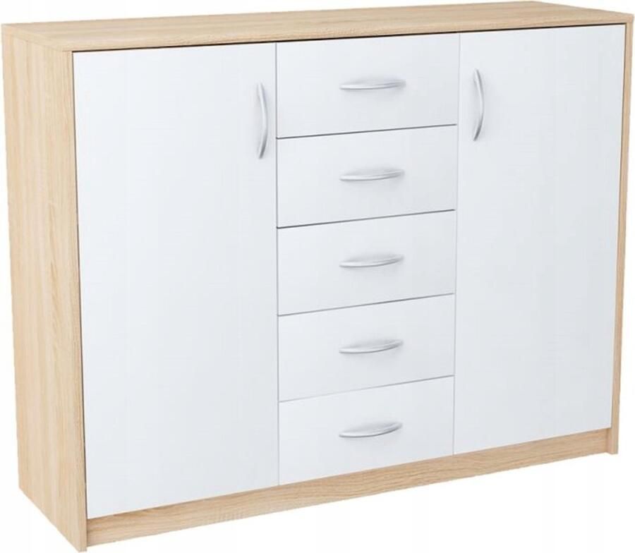 Meble Bestseller Kast 2D5S WIT-SONOMA laden boekenkast