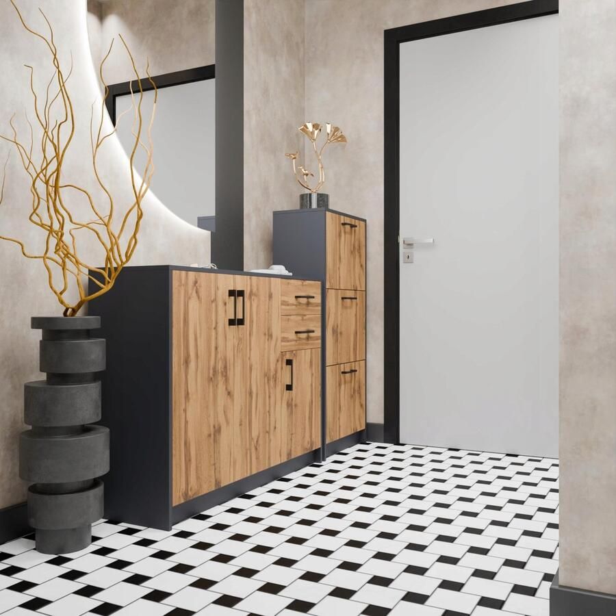 Meble Bestseller Schoenenkast 3S GRAPHITE-WOTAN schoenenrek antraciet ROB