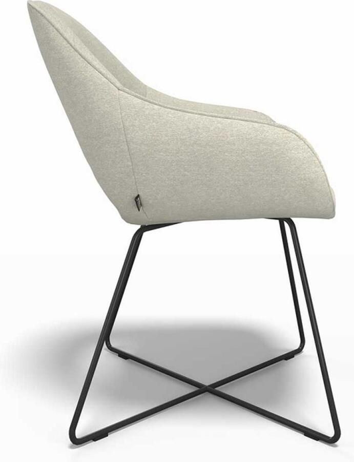 Medalounger kuipstoel milan eetkamerstoel luxe uitvoering kruispoot design stof