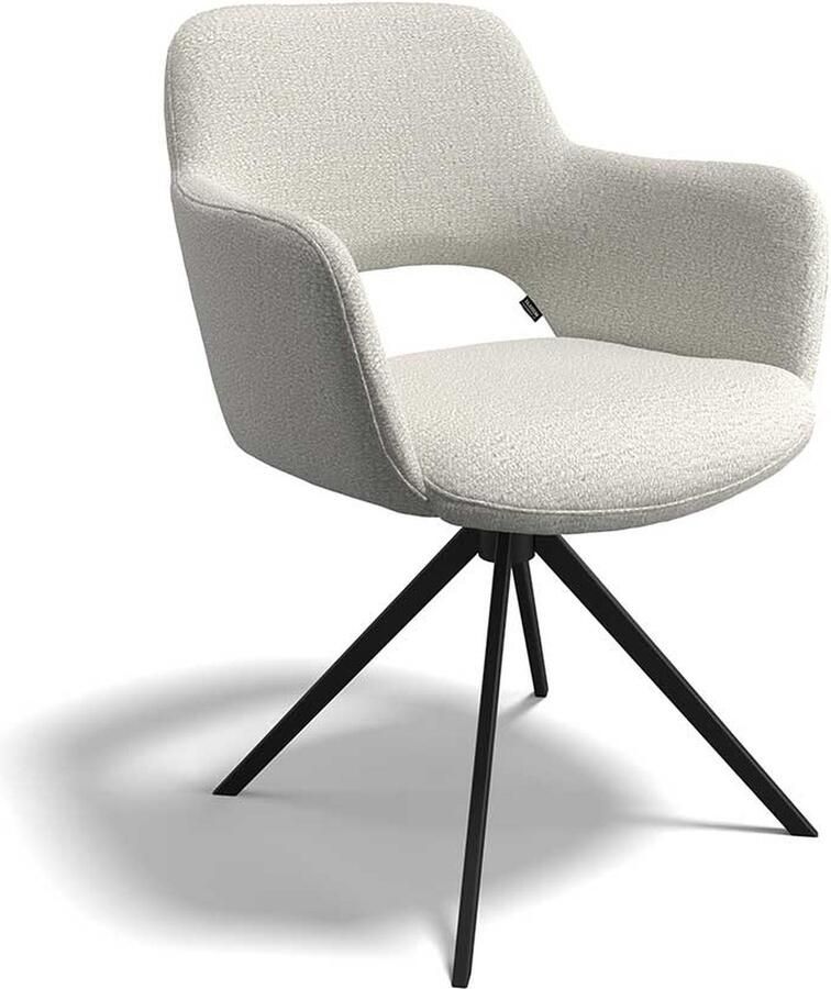 Medalounger stoel julien kuipstoel eetkamerstoel luxe uitvoering luxe stof design zitcomfort draaibaar