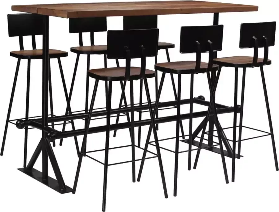 Medina 7-delige Barset massief gerecycled hout