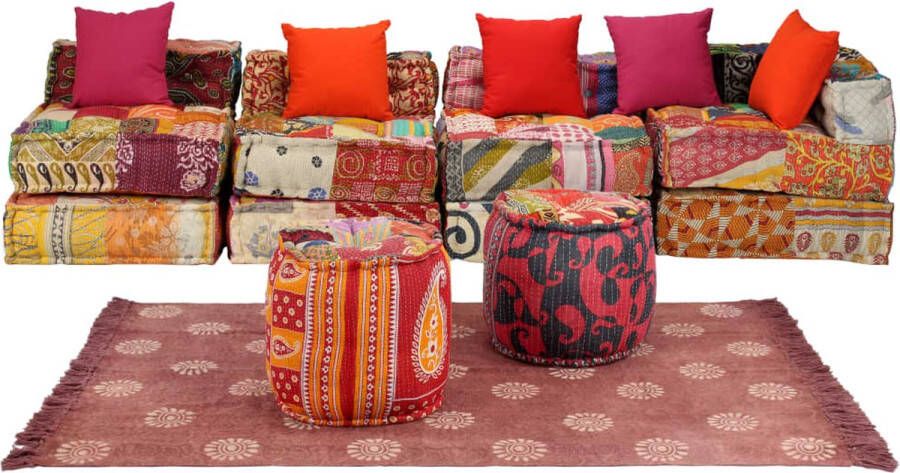 Medina Bankstel modulair stof patchwork 16-delig