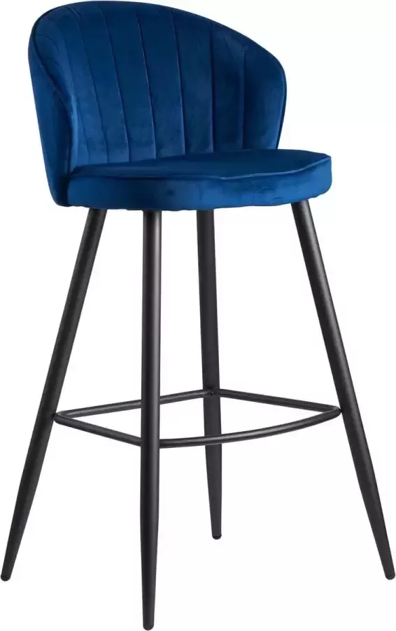 Medina Barkruk Kruk Hoge Kruk Blauw Roze Groen Fluweel Stof Zwart Scandinavisch 56 x 52.5 x 102.5 cm