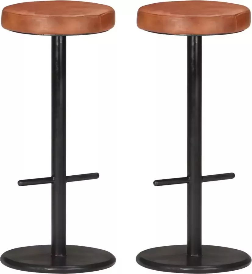 Medina Barkrukken 2 st echt leer bruin