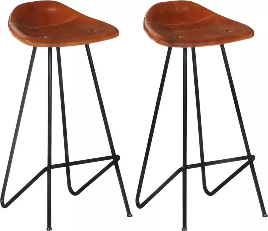 Medina Barkrukken 2 st echt leer bruin