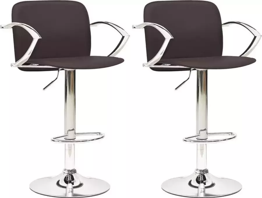 Medina Barkrukken 2 st kunstleer bruin