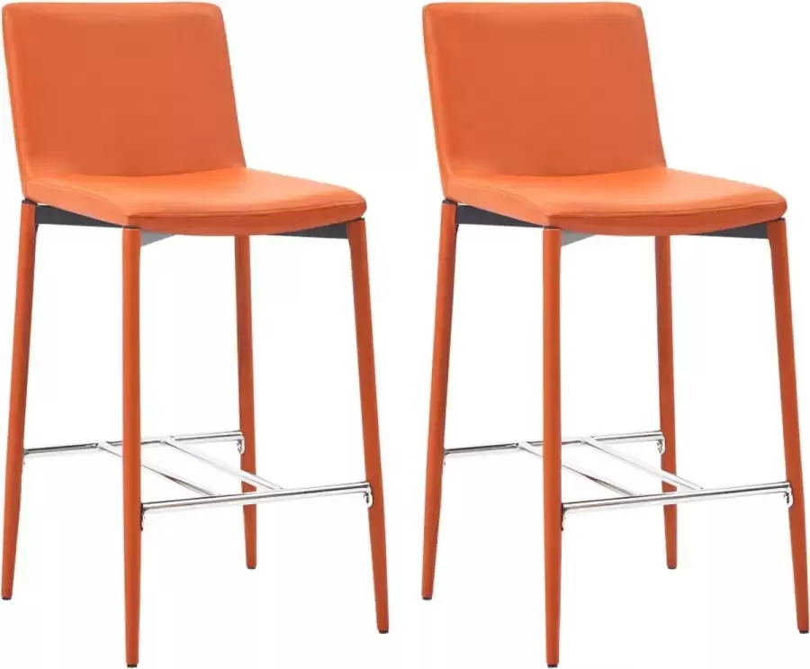 Medina Barkrukken 2 st kunstleer oranje