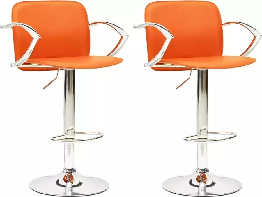 Medina Barkrukken 2 st kunstleer oranje