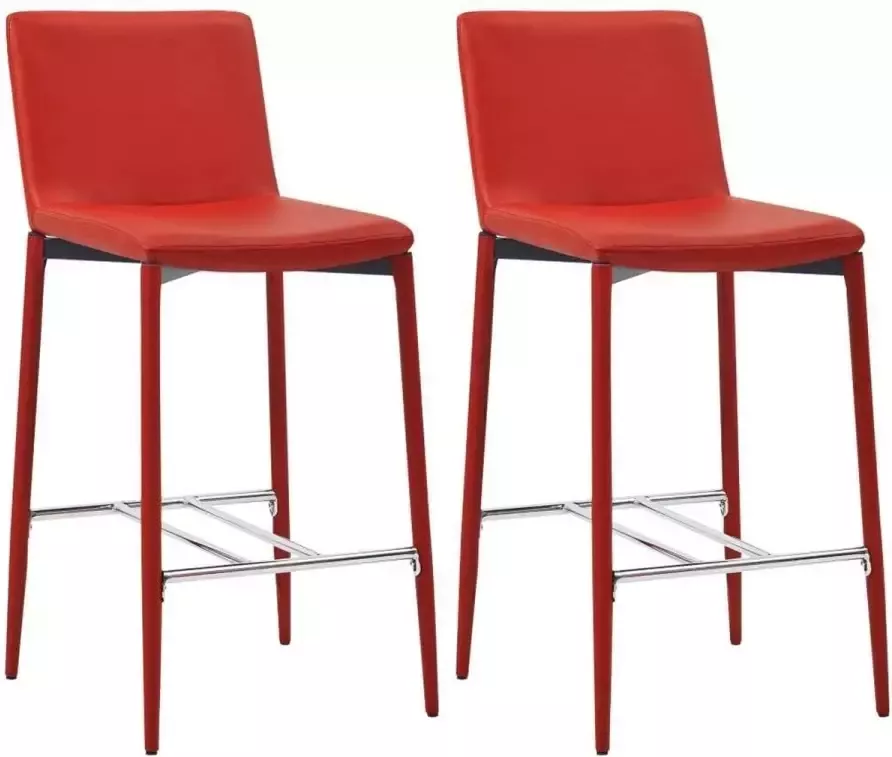 Medina Barkrukken 2 st kunstleer rood