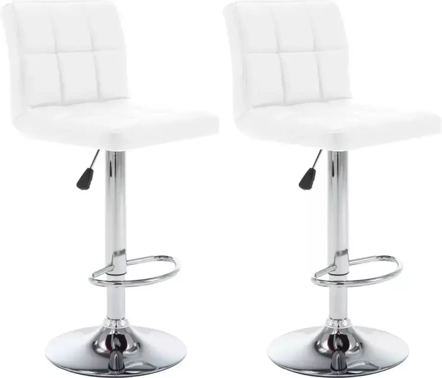 Medina Barkrukken 2 st kunstleer wit