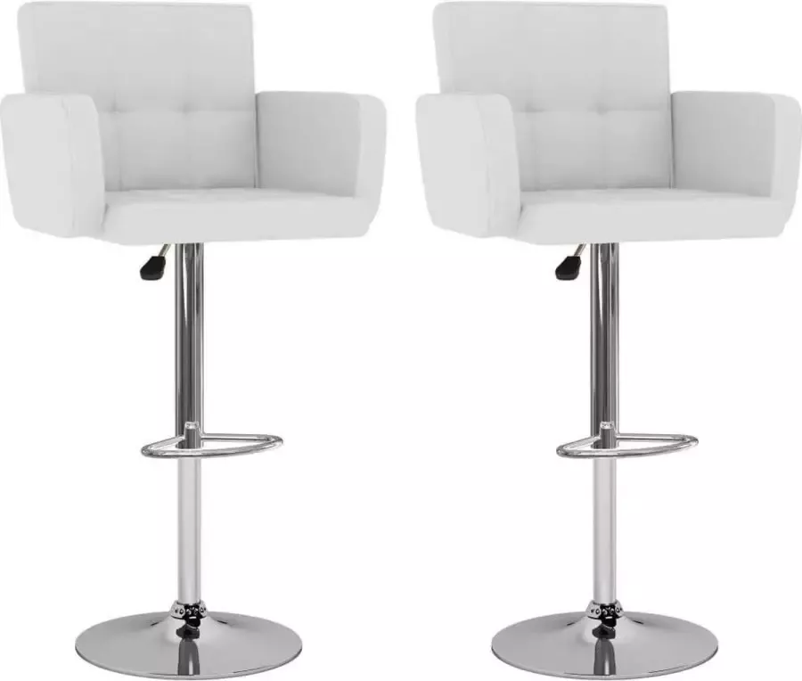 Medina Barkrukken 2 st kunstleer wit