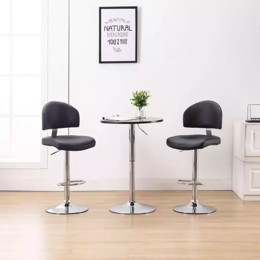 Medina Barkrukken 2 st kunstleer zwart