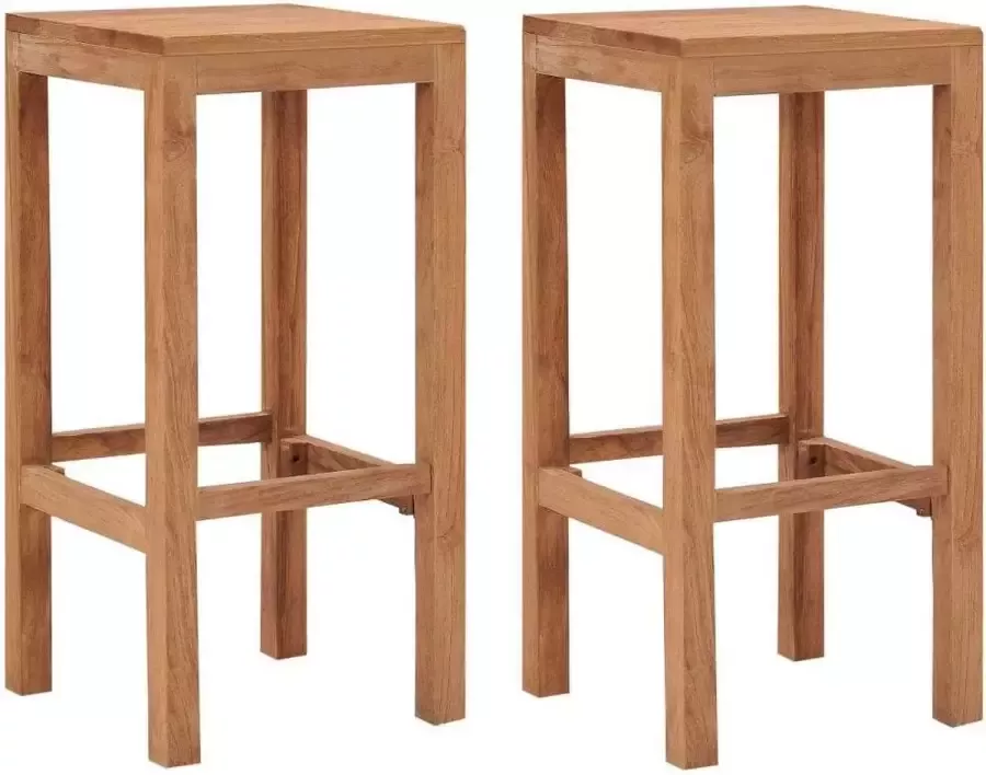 Medina Barkrukken 2 st massief teakhout