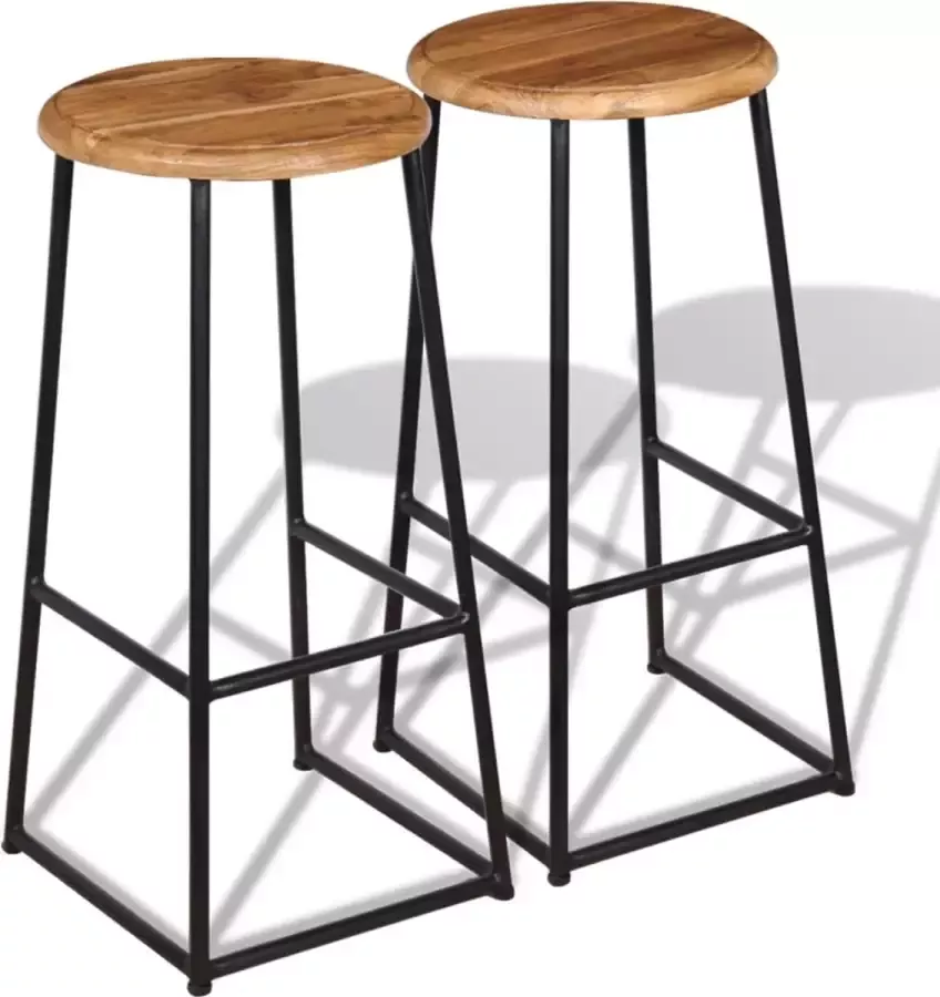 Medina Barkrukken 2 st massief teakhout