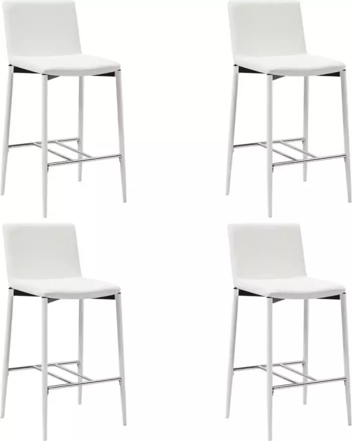 Medina Barkrukken 4 st kunstleer wit