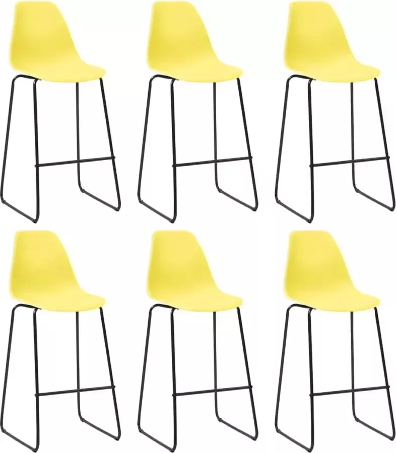 medina Barstoelen 6 st kunststof geel