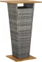 Medina Bartafel 60x60x110 cm poly rattan en massief acaciahout grijs - Thumbnail 1