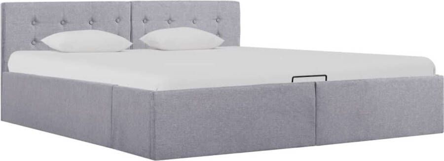 medina Bedframe met hydraulische opslag stof lichtgrijs 160x200 cm